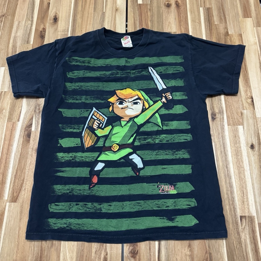 Vintage Legend Of Zelda Wind Waker Shirt Mens L Link Nintendo 2006 Promo Black